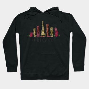 Chicago Illinois Skyline in Colored Hand Drawn Style Hoodie